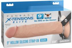  9" Silicone Hollow Strap-On Dual Density - makelove