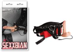 NMC Sexxbian 6" Vibrating Dong & Harness - makelove