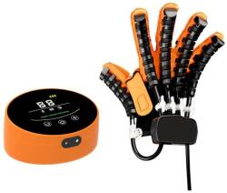 D&K WONDER Professzionális robotkesztyű kézre, stroke utáni rehabilitációhoz, sérülésekhez, mozgáskorlátozottak mozgásának helyreállításához, edzőlabda, bal kéz ortézis, XL méret, fekete-sárga