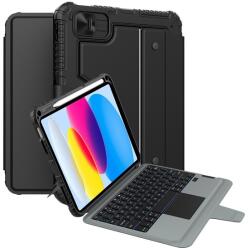 Nillkin IPAD 11 (2025) / 10.9 (2022) NILLKIN BUMPER COMBO BACKLIT billentyűzetes defender tok QWERTY, ceruza tartó, FEKETE GP-151171 (GP-151171)