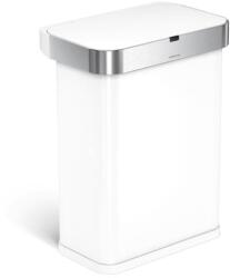 simplehuman érintésmentes szemetes SENSOR 58 L hangvezérlés fehér acél ST2049 (SHST2049)