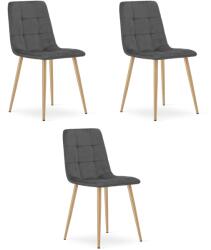 Krzesło KARA - ciemny szary aksamit / nogi kolor drewna x 3