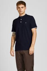 JACK & JONES Jack & Jones, Paulos organikuspamut póló gombos hasítékkal, Tengerészkék, S (12199711-DARK-NAVY-S)
