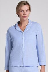 Hunkemoller Hunkemoller, Csíkos pamut pizsamafelső, Levendulakék, L (301491-HKM-BLUE-L)