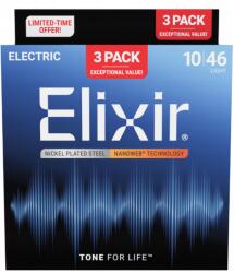 Elixir 16567 Nanoweb 10-46 3-Pack Elektromos gitárhúrok (16567)
