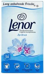 Lenor Aprilfrisch illatosított törlőkendő ruhákhoz és alsóneműhöz, 34 darab, folyékony öblítő alternatívája, hosszan tartó friss illat