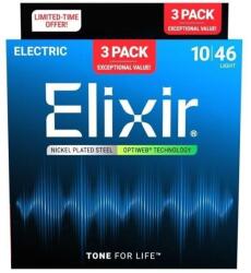 Elixir 16572 Optiweb 10-46 3-Pack Elektromos gitárhúrok (16572)