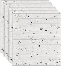 NEXTLY 30 x 3D NEXTLY öntapadós tapéta készlet, falra vagy mennyezetre, vízálló, állítható, erős ragasztó, könnyen felszerelhető, lefedett terület: 15, 9 nm, 70x77 cm, csillag minta, kód 52 (S30TAPET-52MARE)