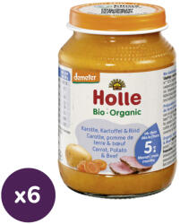 Holle bio bébiétel sárgarépa-burgonya marhahússal (6x190 g)
