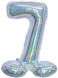 Retoys Ezüst színű hologramos lábas lufi - 7 Ajánlott 8-99 éves korig unisex (46190)