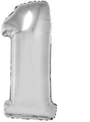 Retoys 1 szám alakú fólia lufi, ezüst, 80 cm Ajánlott 3-99 éves korig unisex (62052)