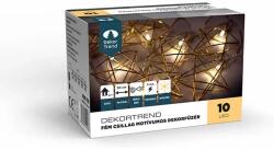 DekorTrend Fém csillag motívumos dekorfüzér, 10 LED, elemes, KDE 110