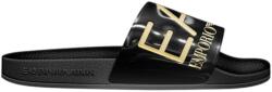 Giorgio Armani EA7 Papucs Túlméretezett logó Fekete Arany 37 EU
