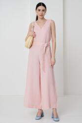 United Colors of Benetton United Colors of Benetton, V-nyakú egyenes fazonú lenvászon overall, Pasztellrózsaszín, L (4AGHDT00E-04U-L)