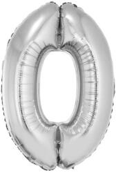 Retoys 0 szám alakú fólia lufi, ezüst, 80 cm Ajánlott 3-99 éves korig unisex (62048)