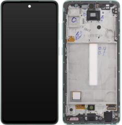 Samsung Piese si componente Display - Touchscreen Samsung Galaxy A52s 5G, Cu Rama, Verde, Service Pack GH82-26861E (GH82-26909E) - pcone