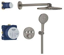 GROHE Grohtherm SmartControl falsík alatti zuhanyrendszer Rainshower SmartActive 310 fejzuhannyal Brushed Hard Graphite (GR-34863AL0)