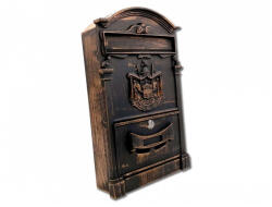 TEC Antik postaláda réz levélszekrény acél és alumínium vintage postaláda