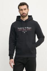 Tommy Hilfiger pamut melegítőfelső fekete, férfi, nyomott mintás, kapucnis, MW0MW38672 - fekete M