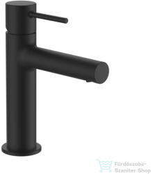 Laufen TWINPLUS SLIM egykaros mosdó csaptelep 110 mm-es kifolyócső, húzórudas lefolyószelep nélkül, PVD matt titán fekete HF505402428000 (HF505402428000)