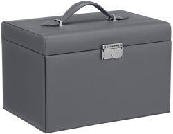 SONGMICS 3 Szintes Luxus Ékszertartó Doboz Utazótokkal Szürke (EUZ-JBC121G01)