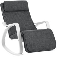 SONGMICS Nyírfa Hintaszék Állítható Lábtartóval Sötétszürke Len Huzattal (EUZ-LYY011G01)