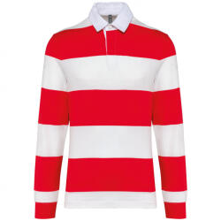 Kariban Csíkos hosszúujjú polo Kariban vörös