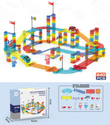 Mamido Mágneses építőkockák 240 darab Versenypálya XXL (S-6708)