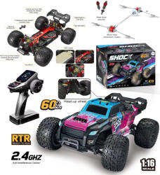 Mamido Távirányítós autó 60 km/h RC Monster Truck 1: 16 4WD Brushless 2.4GHz kék (MT1414) - mamido