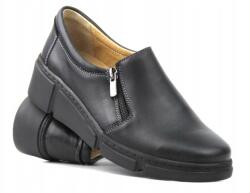 Helios Női Félcipő Helios 404 Bőr Fekete Cipzáras (404)