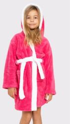 Vienetta Secret Nyuszika soft lánykafürdőköpeny, sötét rózsaszín, fülekkel, 122/128