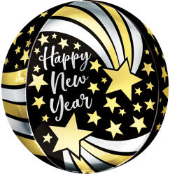 Mezőfi Team Kft Happy New Year, 4d gömb fólia lufi, 45 cm