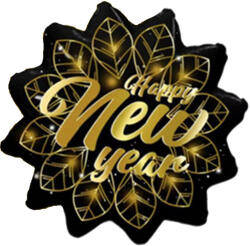 Mezőfi Team Kft Happy New Year, levelek, fólia lufi 45 cm