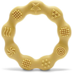 Lorelli Természetes szilikon rágóka karika - Yellow - conyshop