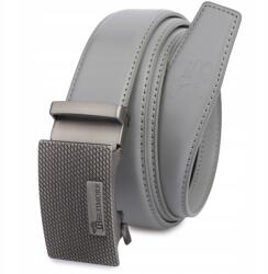 Beltimore Öv férfi bőr öv nadrághoz, casual, öltönyhöz, automata csattal, sima Beltimore (A52lightgrey_115)