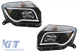 KITT Lightning LED Első Lámpák Dacia Duster I (2009-2014) Tube Light Bar Fekete Kiadás (HLDD)