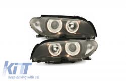 KITT Lightning Első lámpák BMW E46 4D 98-01 _ 2 körgyűrű_fekete (SWB02ADB)