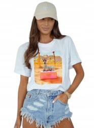  Női Laza Nyári Póló Blúz Print Vidám Zebra Prémium L/XL