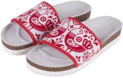 Vlnka Női anatómiai parafa papucs folklór, piros felnőtt cipő méret 38