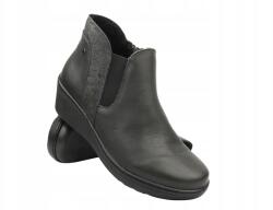 Helios Női Bokacsízmák Helios 596 Szürke Elegáns Ékcipő (koturn) Természetes Bőr (596.33)