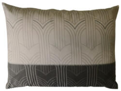  Elegáns pamutszatén nagypárna huzat - 70x90 cm, szürke-fehér grafikai mintás