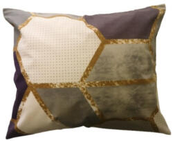  Szürke - lila mintás 100% pamut kispárna huzat 40x50 cm