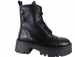 Lemar Bokacsizma Workery, Size 39, bőr, fekete lakkbőr (60454)