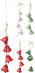Koopman Csengő girland - 4 db csengővel, 38 cm, 4 színben (GR9023670)