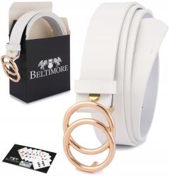 Beltimore Női bőr öv kerek nyakú ruha nadrághoz klasszikus fehér Beltimore (B03_85)