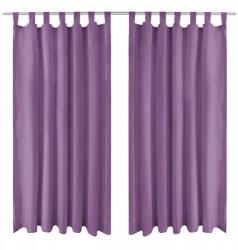  vidaXL Mikroszatén függöny, 2 db, hurokkal, 140x225 cm, lila (132226)