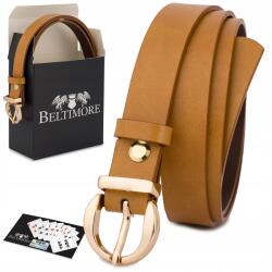 Beltimore Női bőr öv camel ruha nadrághoz nat bőr 1, 8 cm Beltimore (O24_80)