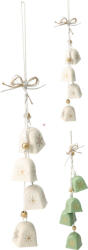 Koopman Négyszögletű csengő girland - 4 db csengővel, arany mintával, 38 cm (GR9023700)