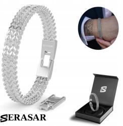 Serasar Rozsdamentes acél férfi karkötő Serasar [Franco] Ezüst szín 20cm (E002-20)