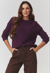 Makadamia Puha női kerek nyakú pulóver | padlizsán mintás